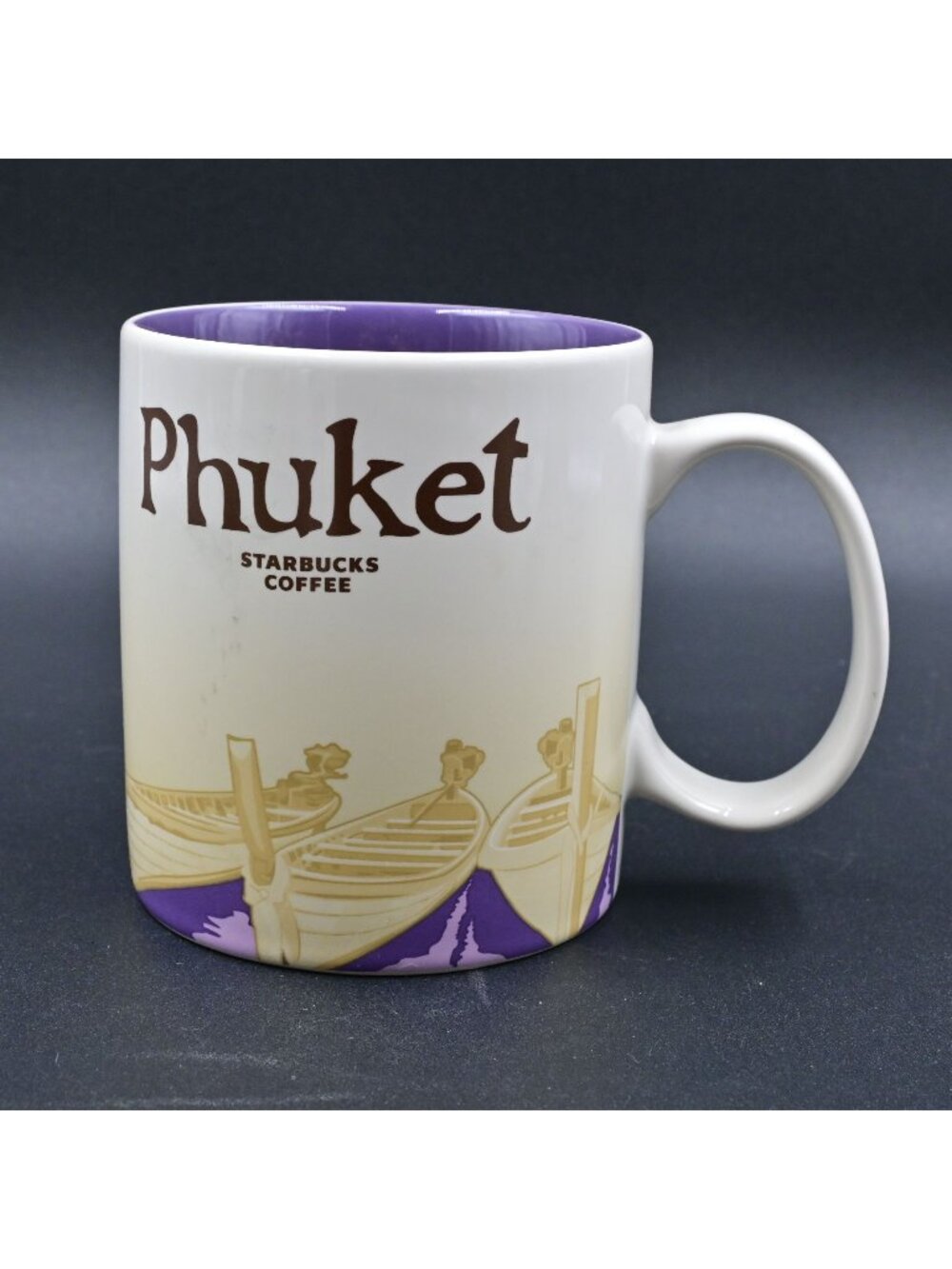 Starbucks Phuket Mug 16oz Thailand Edition 2016 Purple Interior Collectible